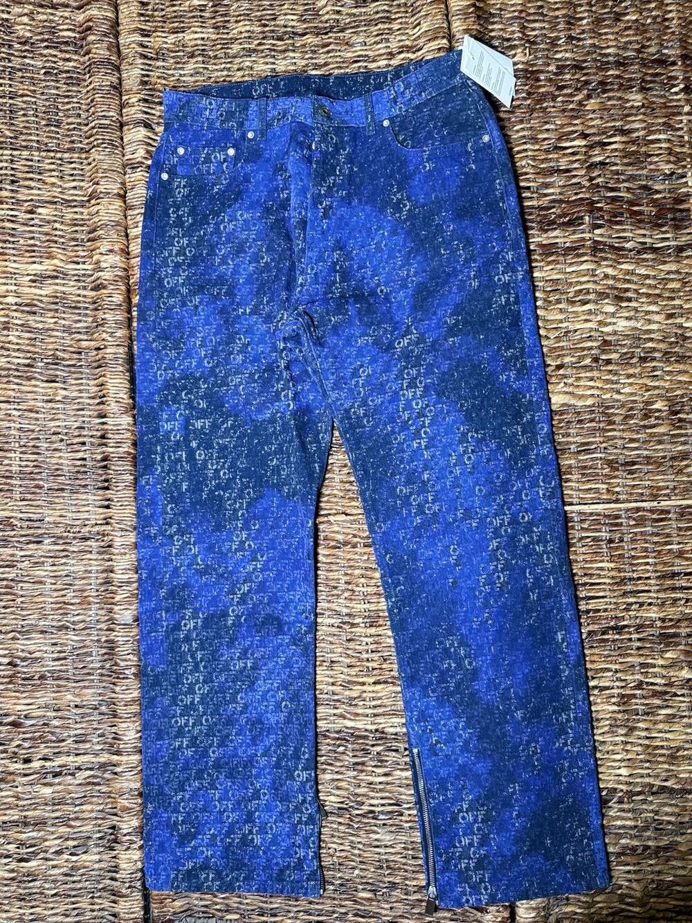 OFF-WHITE off Logo Jacquard Skater Jeans | Dark Blue | 34x32